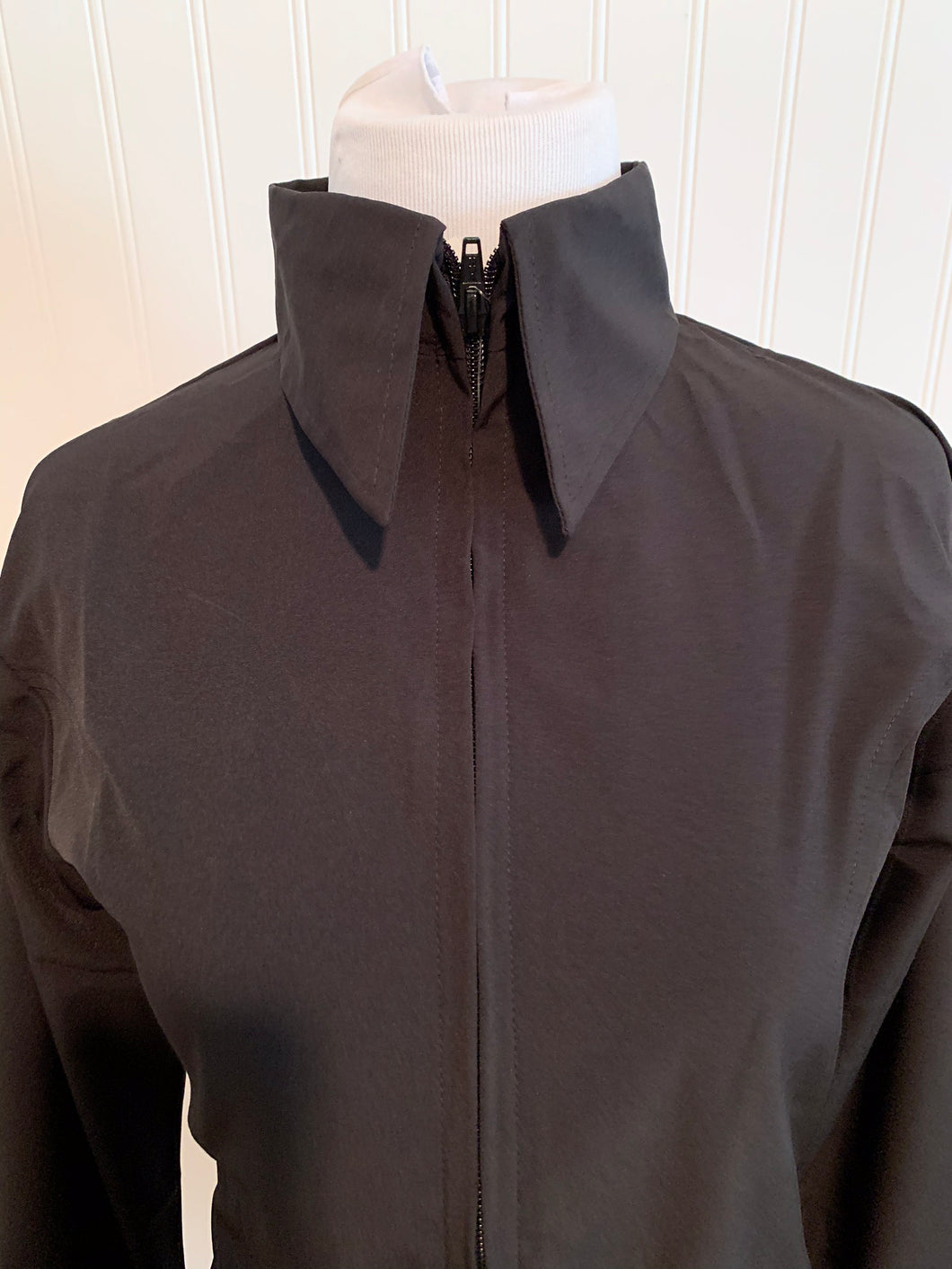 Microfiber Zip-Up Show Shirt (68248)-Black